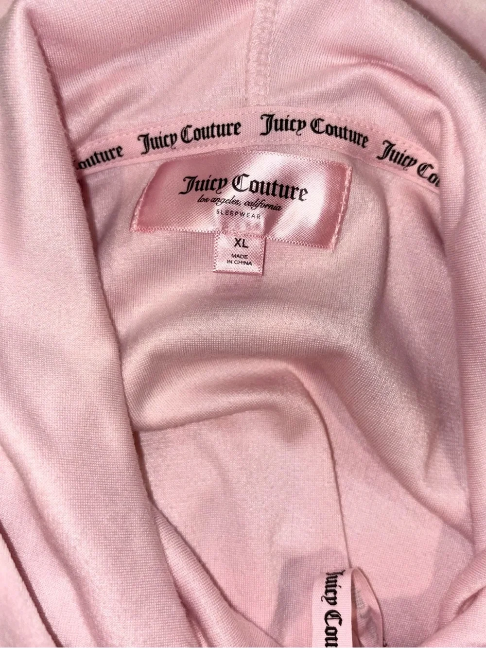 NWT Juicy Couture Velour Sleepwear Lola Pink Rhinestone Logo 2-Pc Lounge Set XL